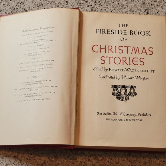 VTG Hardcover 'The Fireside Book Of Christmas Stories' 1945 Illustrated Stories - Picture 1 of 16